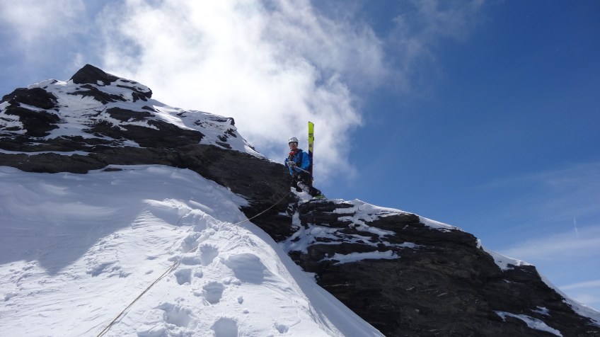 Arrivée sur l'arête sommitale.